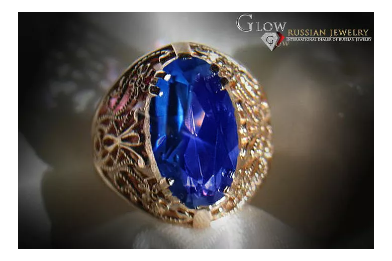 Vintage Ring Sapphire Original Vintage 14K Rose Gold vrc074r
